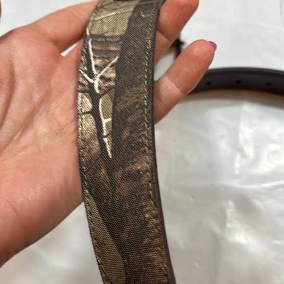 REALTREE REVERSIBLE Brown/ tan green camo BELT Leather Silver Buckle men 34-36 M - Picture 14 of 15